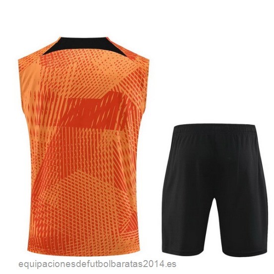 Nuevo Entrenamiento Sin Mangas Conjunto Completo Atletico Madrid 23/24 Naranja Azul Baratas